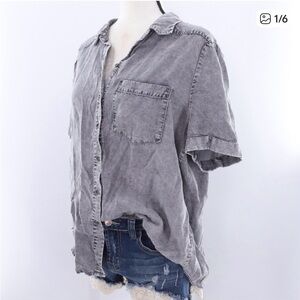 Jane +  Delancey gray denim button down size medium
